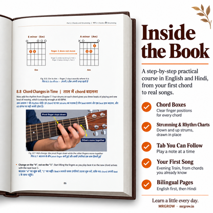 The Practical Guitar Book: प्रैक्टिकल गिटार बुक - हिंदी + English
